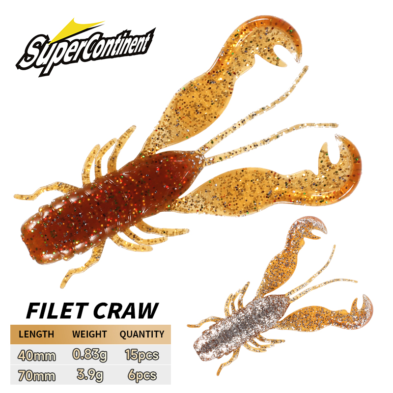 Fishing Lure Soft Plastic - 2023 Supercontinent Filet Craw Bait perch