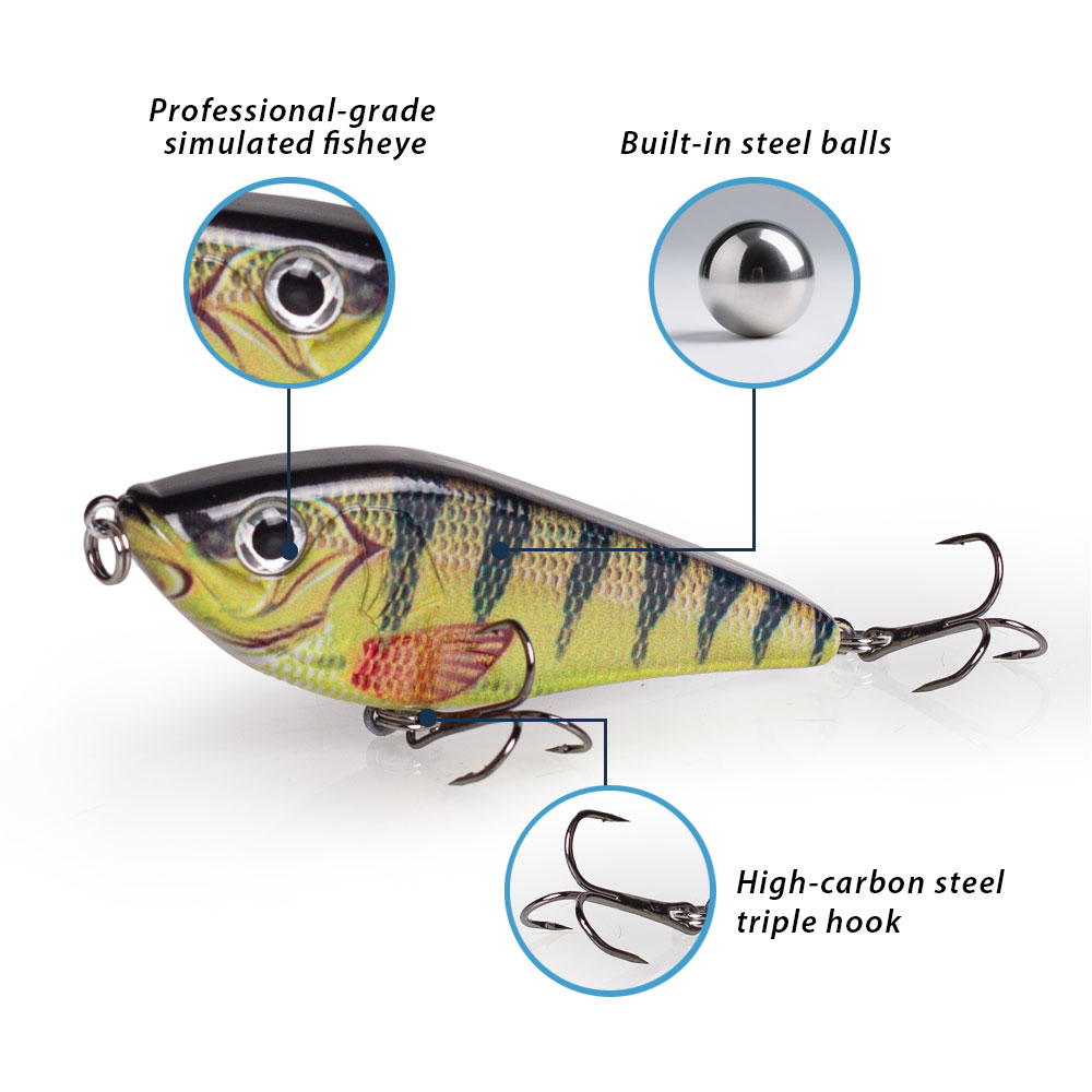 75Mm/13.5G Muskies Jerkbait Pi - đánh giá và giá Fishing Lure Jerkbait