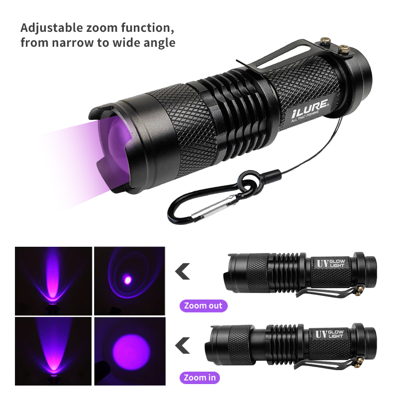Mini UV Flashlight 395nm Ultra - đánh giá và giá Fishing Lure Jig