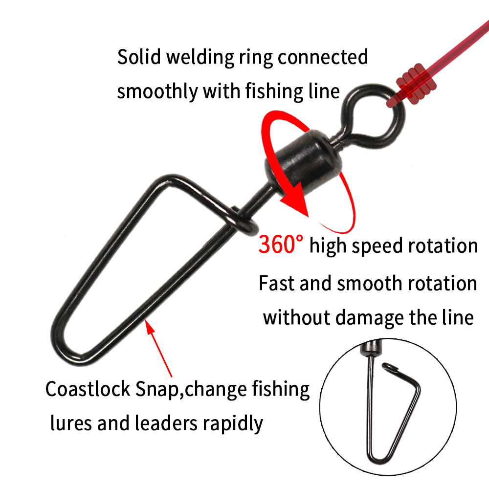 20PCS #12 -1/0 Rolling Swivel  - đánh giá và giá Fishing Lure Accessories