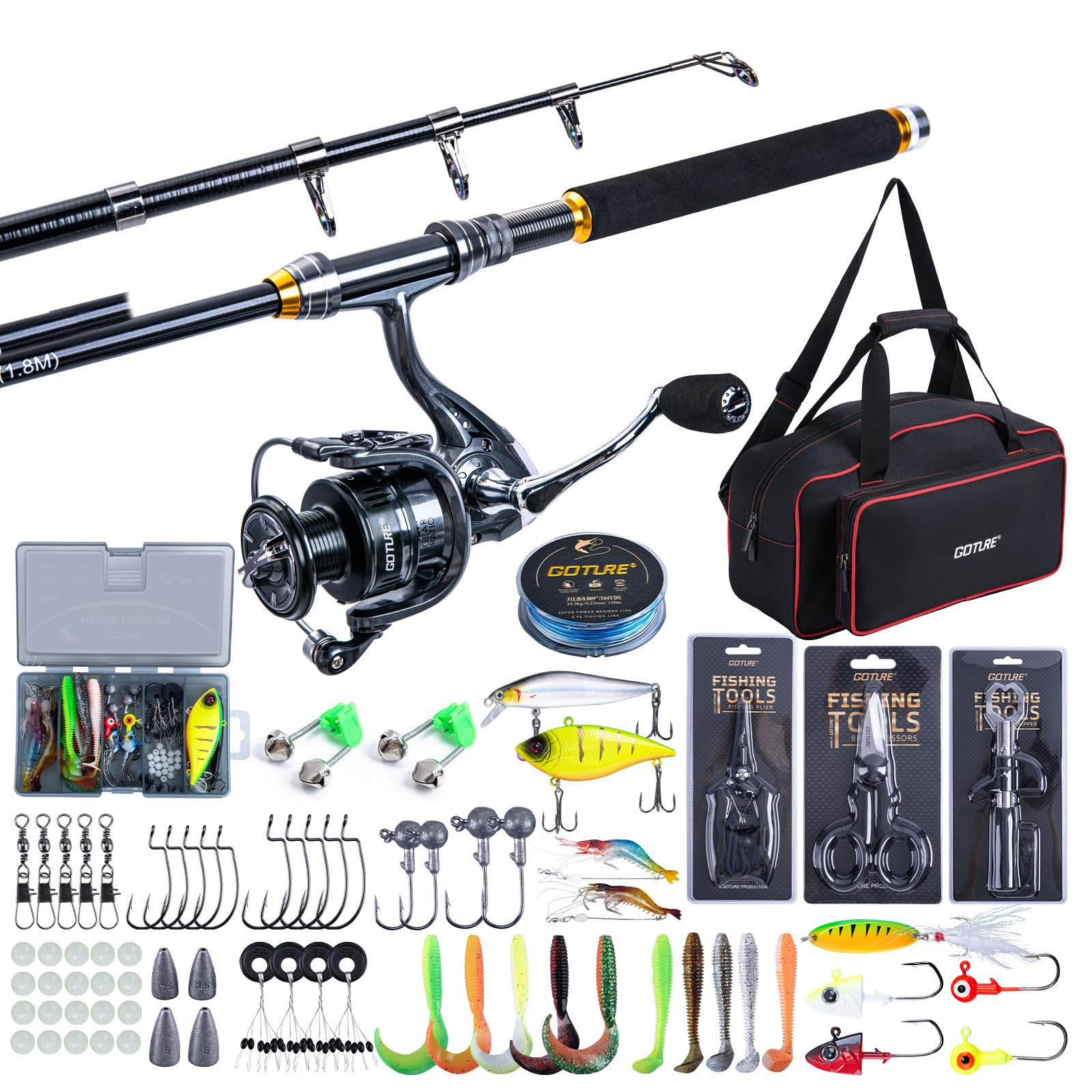Goture Fishing Telescopic Rod  - đánh giá và giá Fishing Lure Spinner